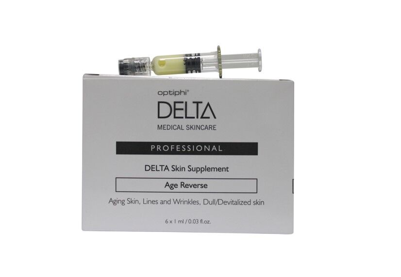 Optiphi Age Reverse anti-ageing booster with retinol, vitamin C, peptides, and hyaluronic acid for smoother, firmer, and more radiant-looking skin.